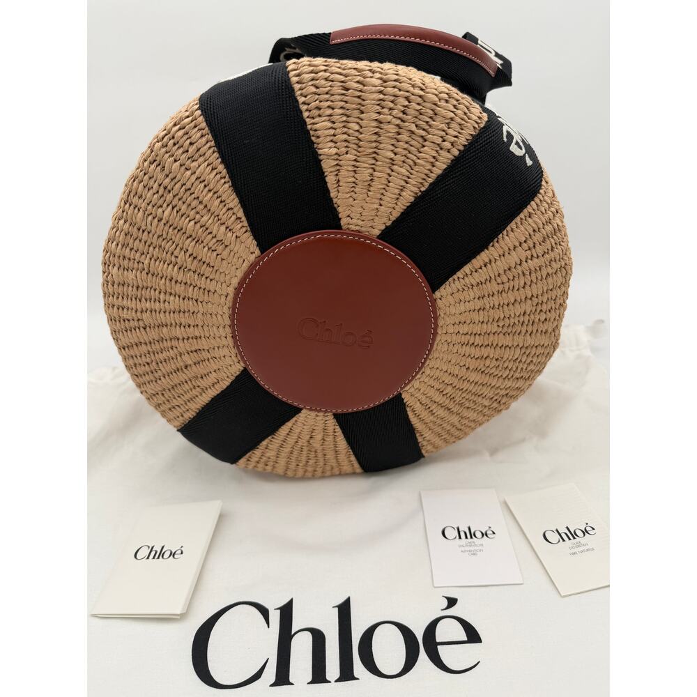 BRAND NEW CHLOE RAFFIA STRAW BASKET LARGE WOODY TOTE BAG NWT AUTHENTIC! - Picture 10 of 15